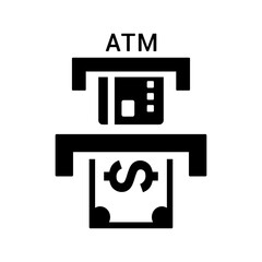 Atm money withdraw icon.