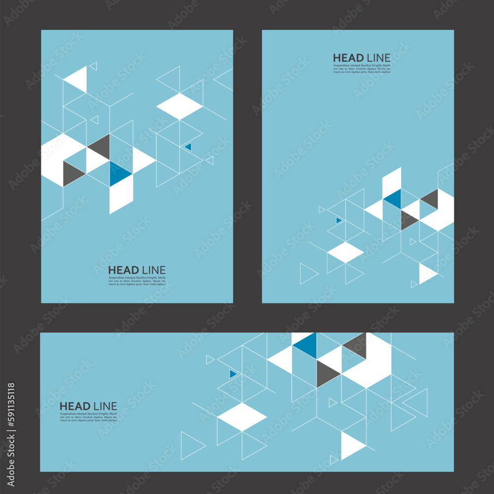 Aufkleber abstract geometric composition with decorative triangles. vector business design. technology art mod
