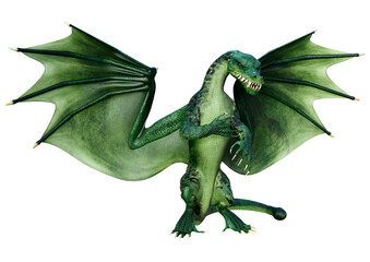 Fototapeta premium 3D Rendering Fairy Tale Dragon on White