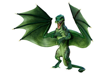 Obraz premium 3D Rendering Fairy Tale Dragon on White