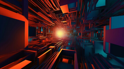 3d cyberpunk background, colours, cinematic, abstract, dynamic. Created using generative AI.

