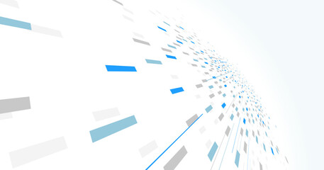 Abstract vector blue background, communication technology concept, 3d bits flying in perspective, futuristic abstraction. © Sylverarts