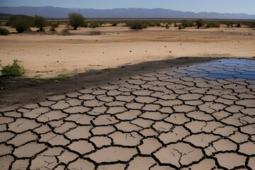 dry river in the desert- Generate AI