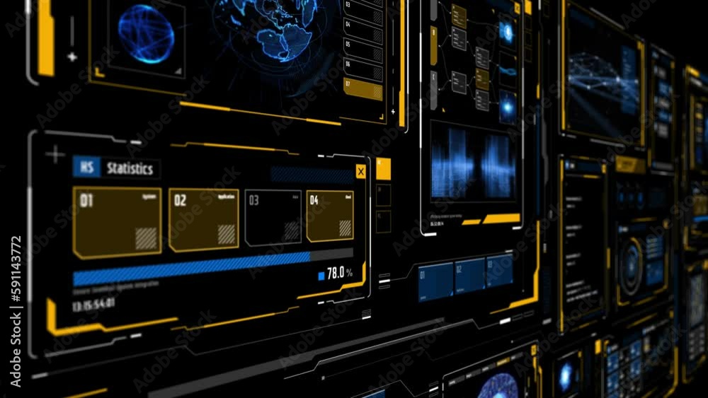 Poster Futuristic graphical user interface background.
