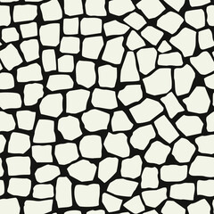 Irregular marble pavement seamless pattern decor. Mosaic vector structure.