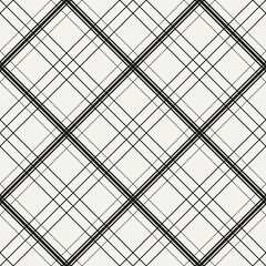 Tartan seamless pattern with diagonal black lines. Repetitive stripes fabric texture.