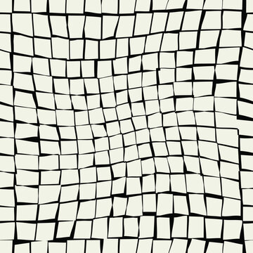 Granite pavement poster. Continuous vector. Distorted seamless pattern. Sidewalk structure.