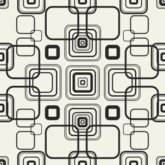 Squares mesh vector background. Monochrome seamless pattern with rectangular shapes. - obrazy, fototapety, plakaty