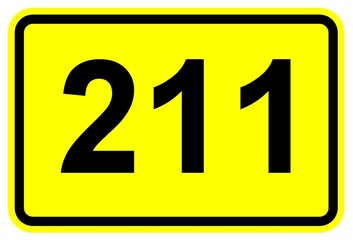 Illustration eines Bundesstraßenschildes der B 211 in Deutschland  © Pixel62