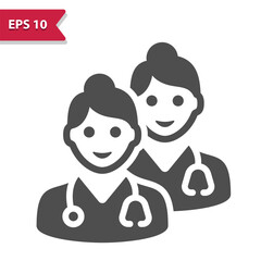 Medical Team Icon. Woman Doctor, Doctors