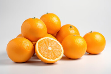 Fototapeta na wymiar Orange, Multiple Oranges on a isolated white background, generative ai, Fresh tasty fruit