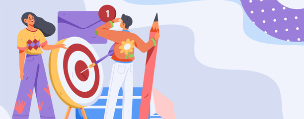 Fototapeta premium Business people working in flat vector concept operation hand drawn illustration 