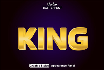 king text effect with gold color graphic style and editable.