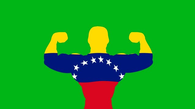 Strong Venezuela flag motion graphics with green screen background