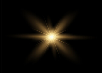 White glowing light explodes on a transparent background. Vector illustration of light decoration effect with ray.