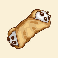 Traditional Sicilian dessert "Cannoli" tubes