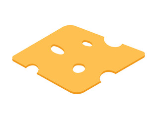 Concept Milk product slice of cheese. This is a cartoon-style flat illustration for a web concept featuring a milk product theme. The illustration depicts a slice of cheese. Vector illustration.