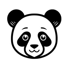 Naklejka premium Panda head vector illustration isolated on transparent background