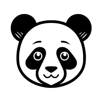 Panda head vector illustration isolated on transparent background