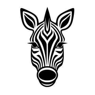 Zebra head vector illustration isolated on transparent background