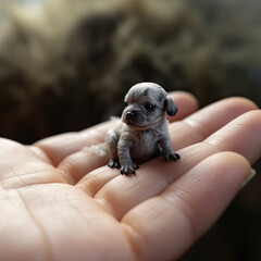 puppy in hand, dog, pup