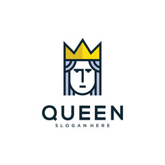Queen logo design. simple line concept