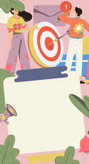 Business people working in flat vector concept operation hand drawn illustration
