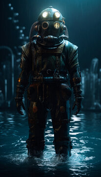 diesel punk scuba diver