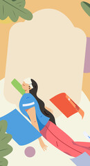 Business people working in flat vector concept operation hand drawn illustration
