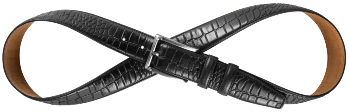 Black leather belt PNG