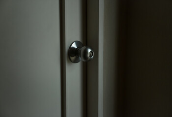 close up circle steel door knob