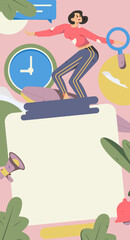 Business people working in flat vector concept operation hand drawn illustration
