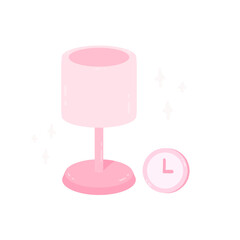 Cute pastel pink desk lamp sticker about bedroom stationary