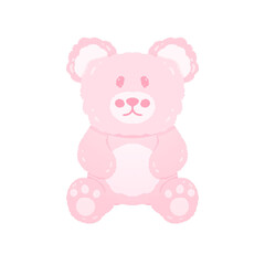 Obraz na płótnie Canvas Cute pastel pink teddy bear doll toys sticker about bedroom stationary