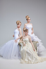 Fototapeta na wymiar elegant blonde brides