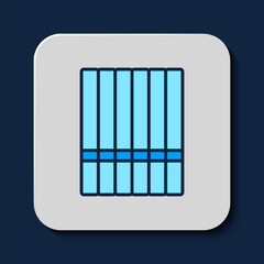 Filled outline Cigarette icon isolated on blue background. Tobacco sign. Smoking symbol. Vector