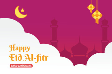 editable islamic day sale poster template. with ornaments of paper cut, mosque, moon, stars, and diamonds. Design for banners, greeting cards, social media and web. Vector illustration