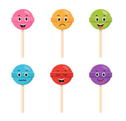 Lollipops with different emotions