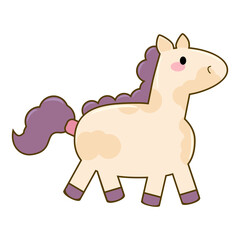 Funny cute little cartoon horse pony decoration element wallpaper wrapper packaging greeting card fabric poster background