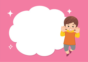 若い女性と吹き出しのイラストセット