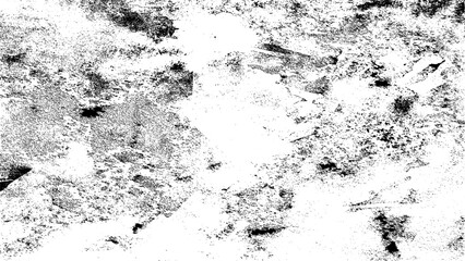 Monochrome texture composed of irregular graphic elements. Distressed uneven grunge background. Abstract vector illustration. Overlay for interesting effect and depth. Isolated on white background.