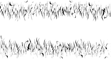 Monochrome texture composed of irregular graphic elements. Distressed uneven grunge background. Abstract vector illustration. Overlay for interesting effect and depth. Isolated on white background.