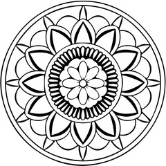 Black and White mandala for coloring book