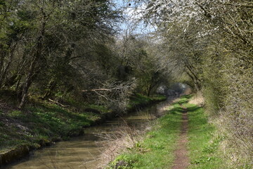 the walk along the oxford canal walk next to fenny Compton turnover bridge