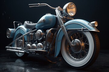 A detailed illustration of a classic car or motorcycle, Generative AI