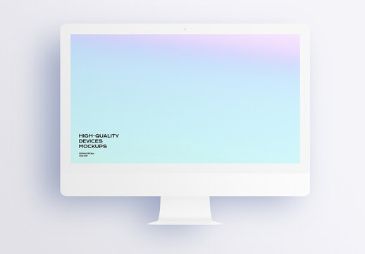 PC Computer Desktop Monitor Screen Device Mockup Template