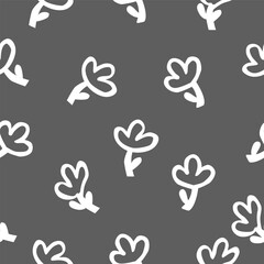 seamless gray background simple doodle vector set orange white and leaf