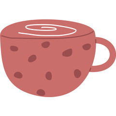 Hot Coffee With Red Polkadot Mug