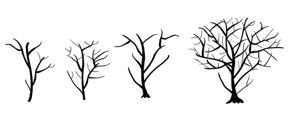 simple vector tree branch and leaf, hand draw sketch 
