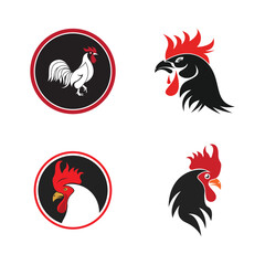 Rooster logo icon vector and symbol template
